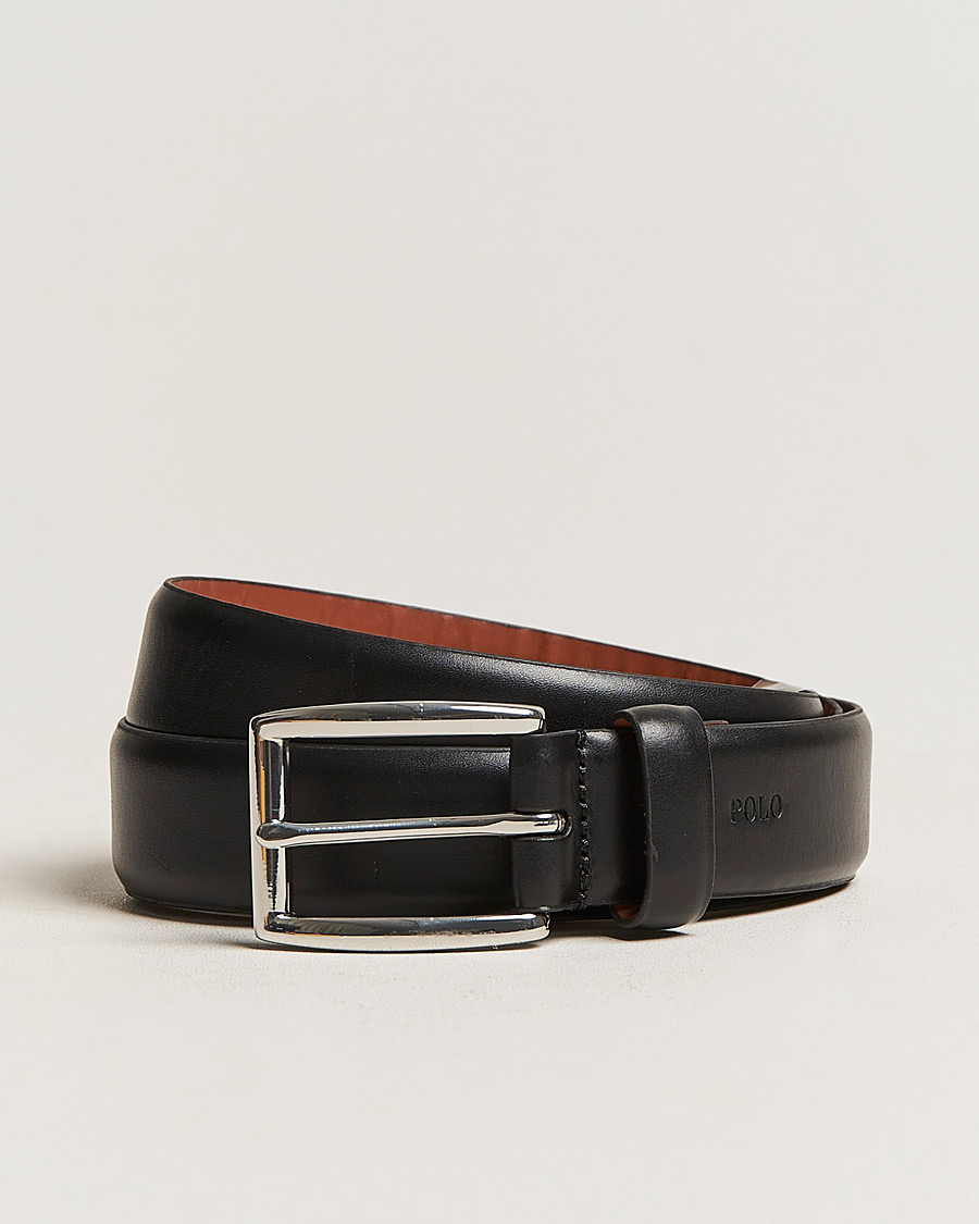 Herr | Polo Ralph Lauren Cowhide Belt 3 cm Black | Polo Ralph Lauren | Cowhide Belt 3 cm Black