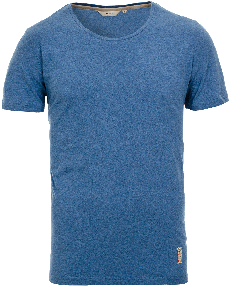 Herr | T-Shirts | NN07 | Iver 3116 T-Shirt Mid Blue Melange