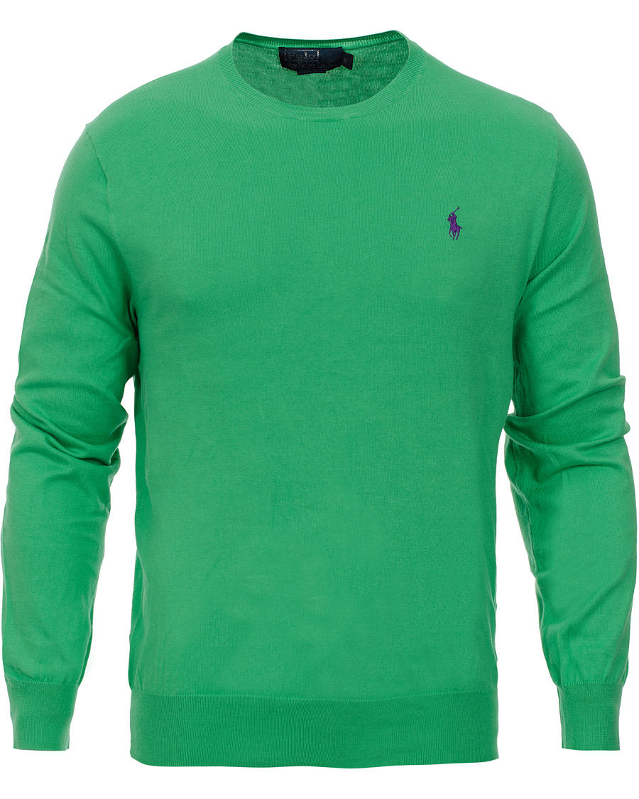 Herr | Tröjor | Polo Ralph Lauren | Slim Fit Pima Cotton Crew Neck Pullover Tiller Green