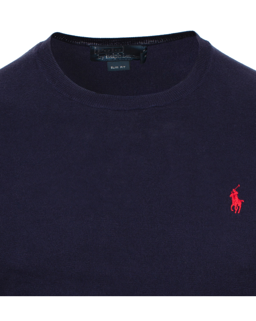 Herr | Tröjor | Polo Ralph Lauren | Slim Fit Pima Cotton Crew Neck Pullover Hunter Navy