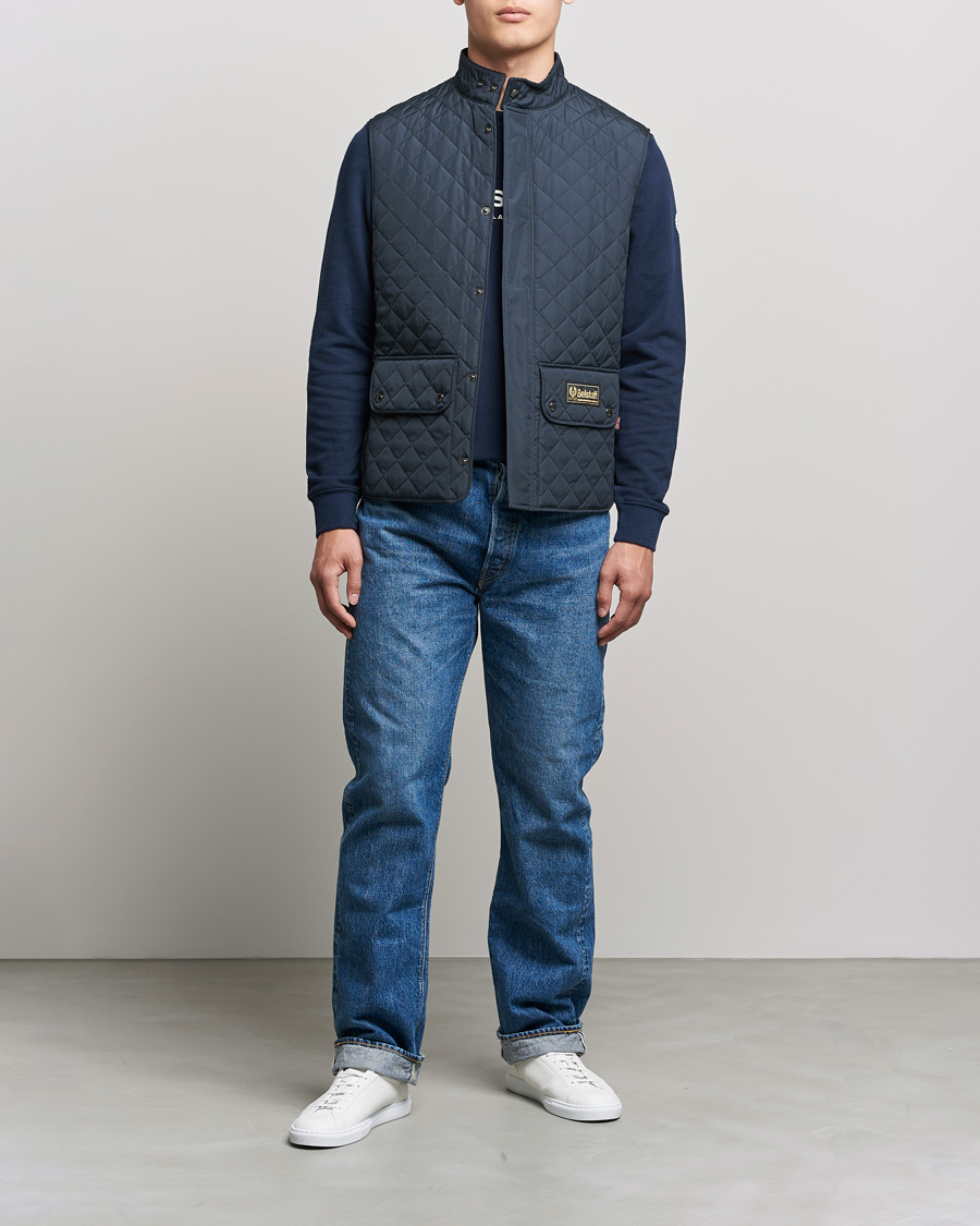 Herr | Jackor | Belstaff | Waistcoat Quilted Navy