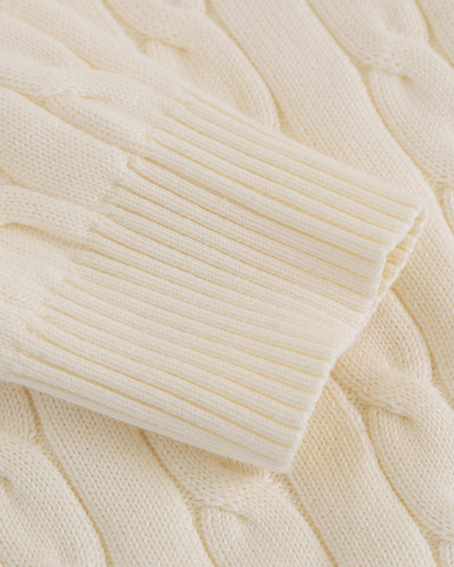 Herr | Tröjor | GANT | Cotton Cable Crew Pullover Cream