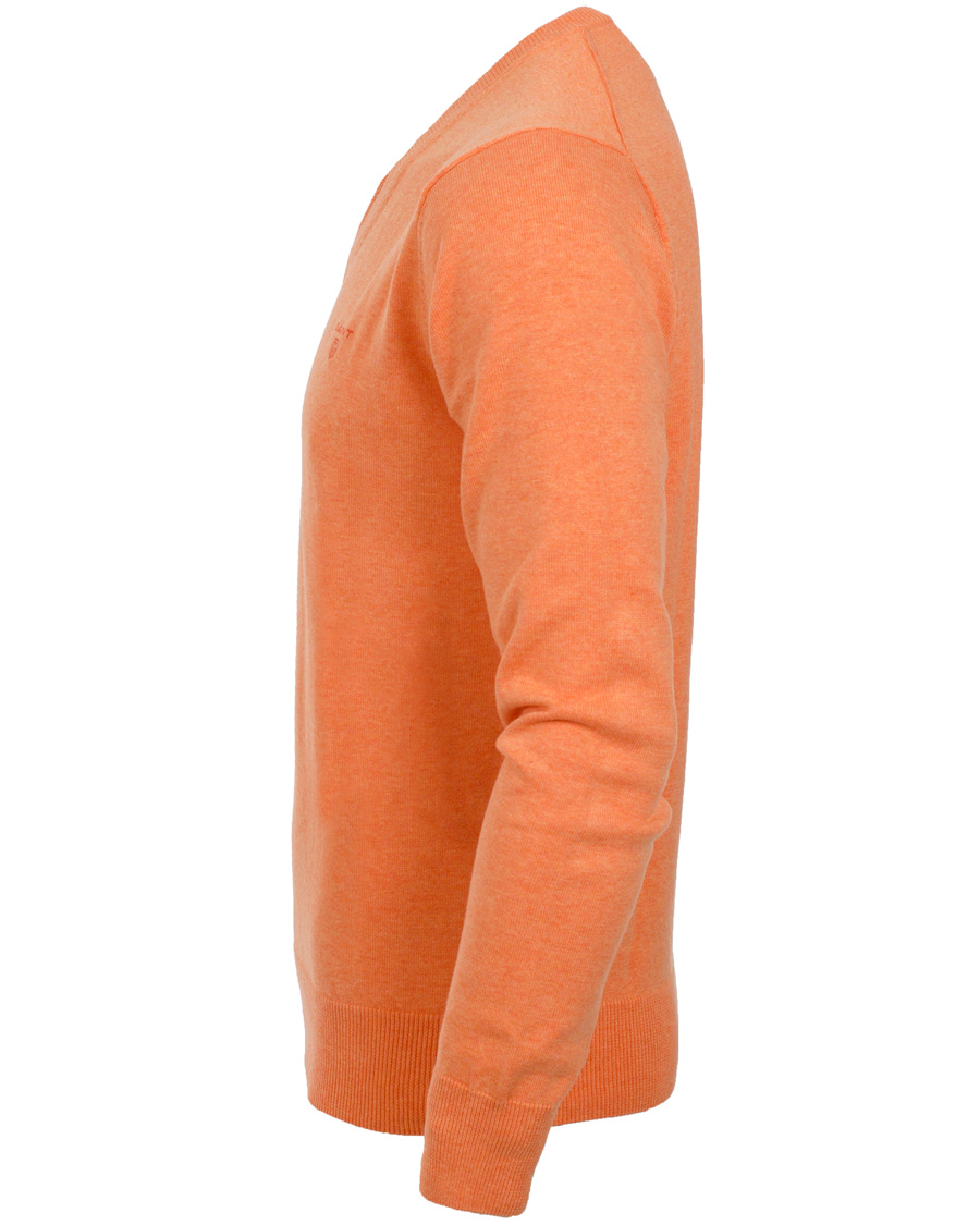Herr | Tröjor | GANT | Light Weight Cotton V-Neck Pullover Carrot Melange
