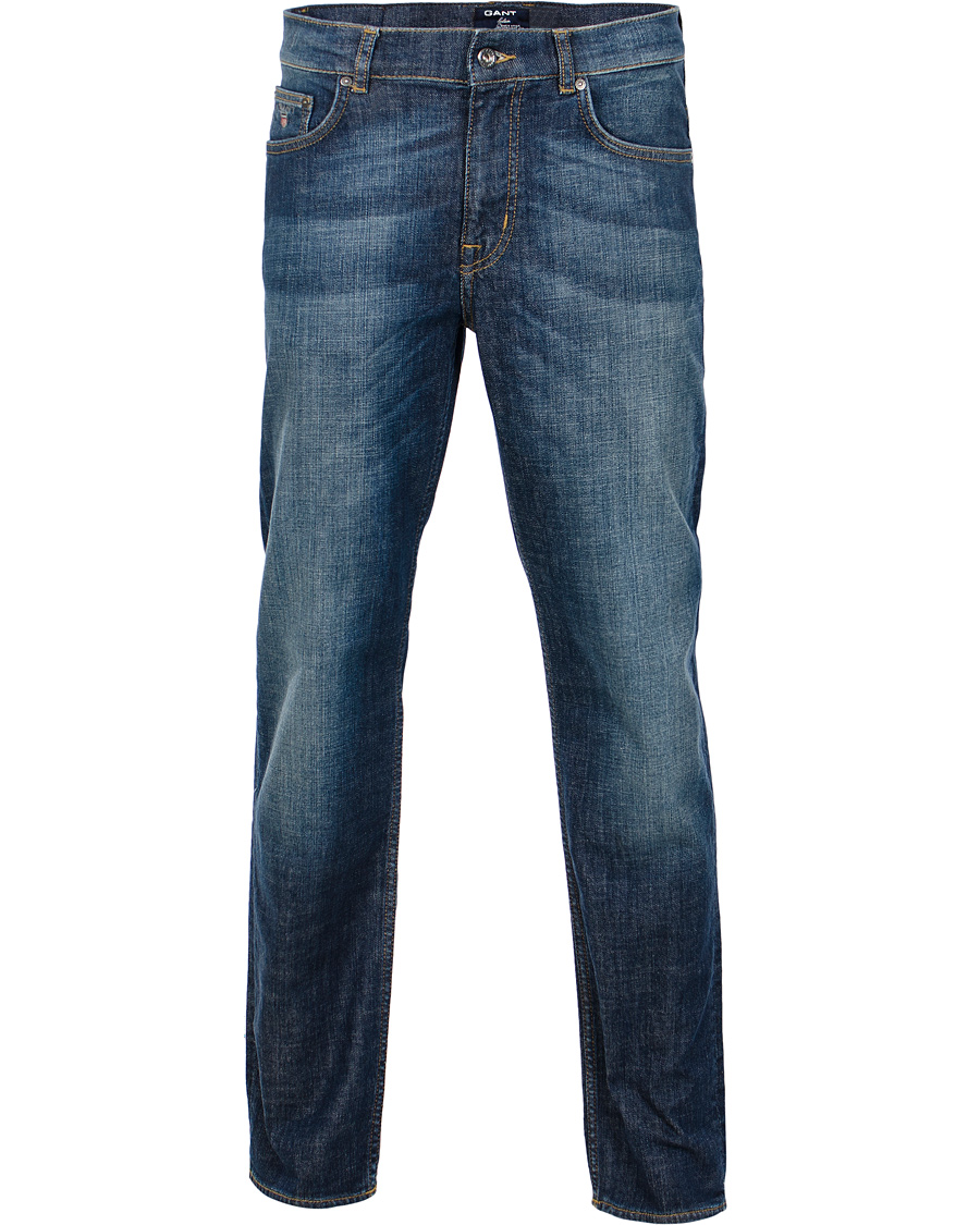Herr | Jeans | GANT | Knight Stretch Jean Tyler Fit Mid Blue Worn in