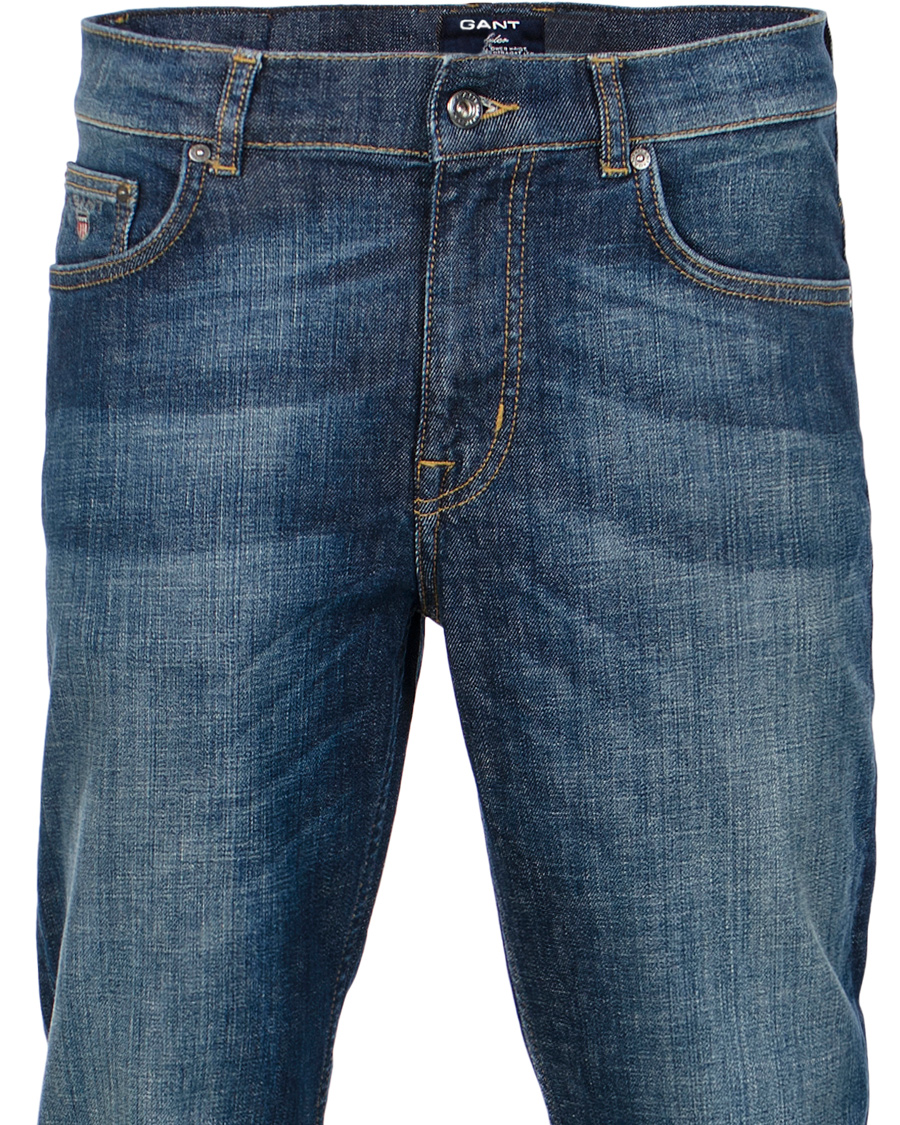 Herr | Jeans | GANT | Knight Stretch Jean Tyler Fit Mid Blue Worn in
