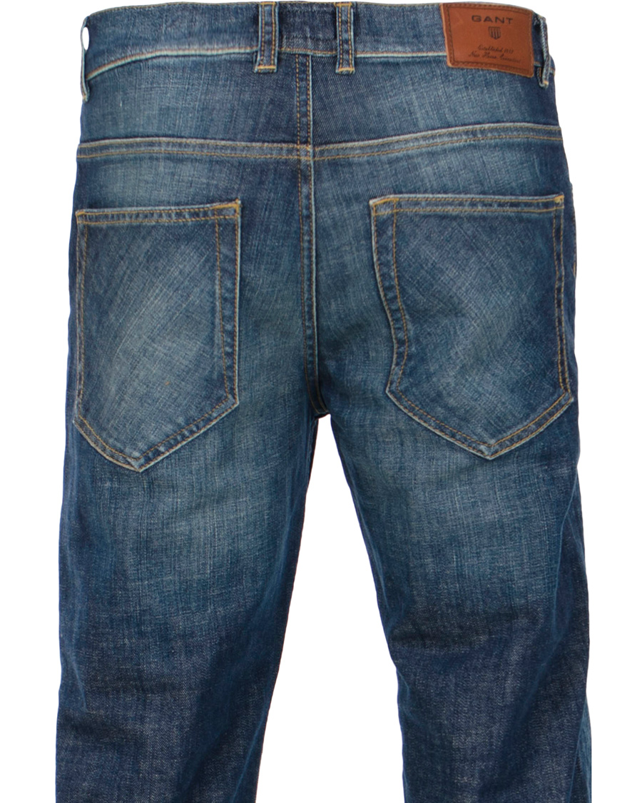 Herr | Jeans | GANT | Knight Stretch Jean Tyler Fit Mid Blue Worn in