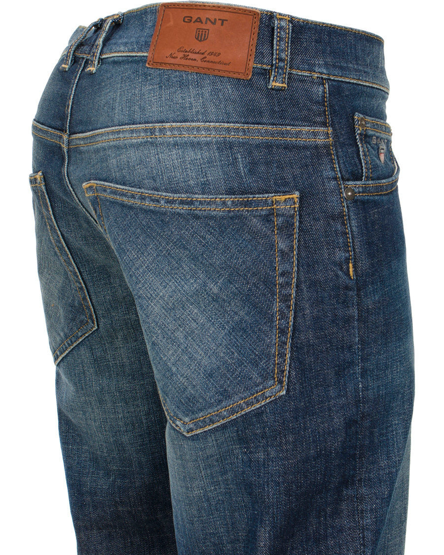 Herr | Jeans | GANT | Knight Stretch Jean Tyler Fit Mid Blue Worn in