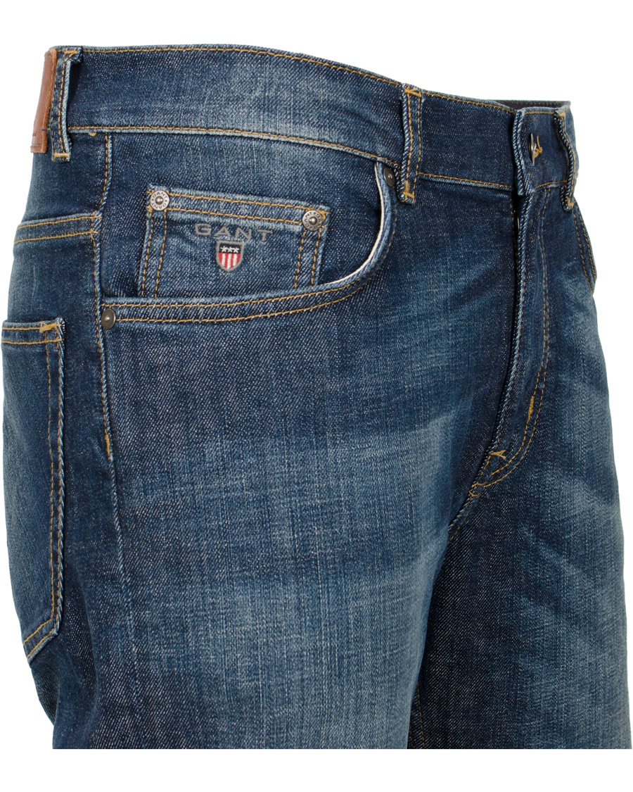 Herr | Jeans | GANT | Knight Stretch Jean Tyler Fit Mid Blue Worn in