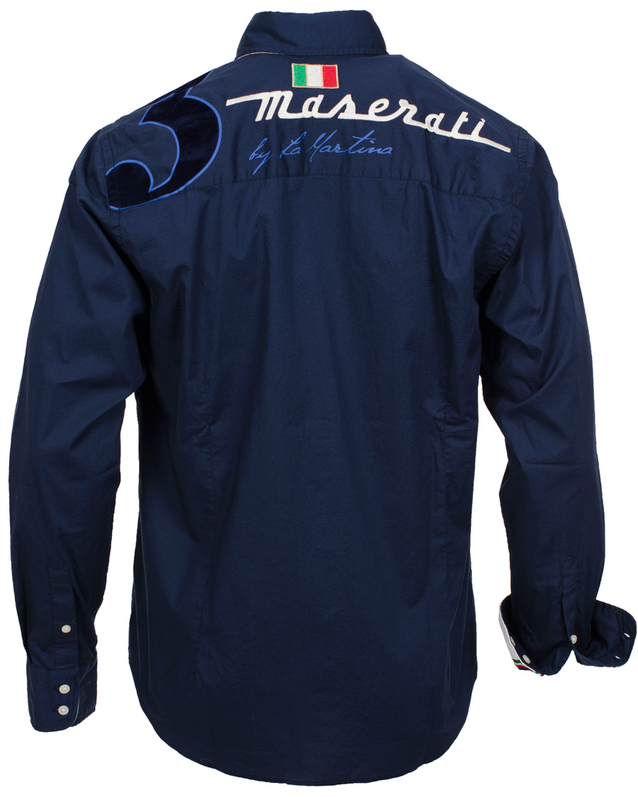 Herr | Skjortor | La Martina | Maserati Poplin Stretch Shirt Navy