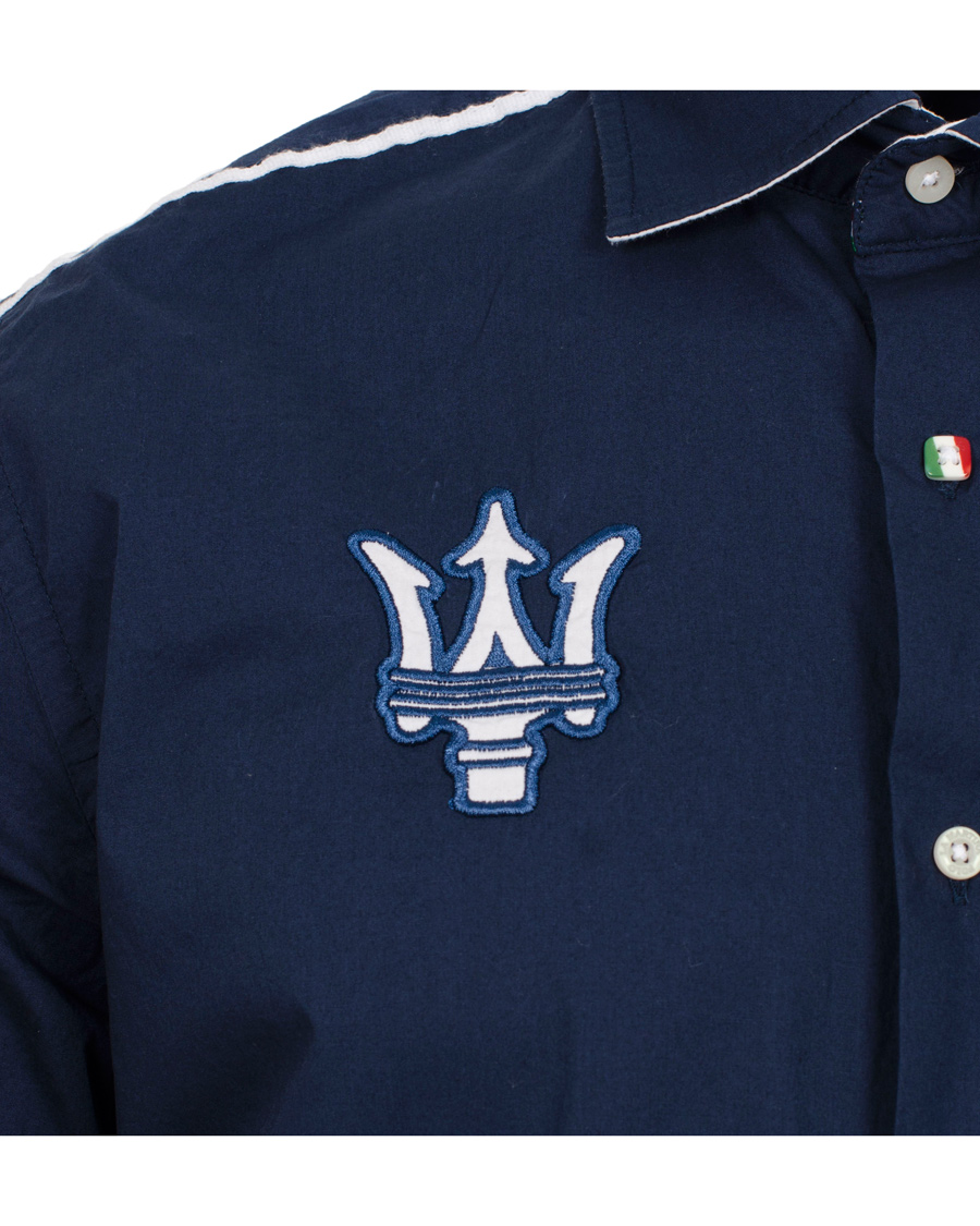 Herr | Skjortor | La Martina | Maserati Poplin Stretch Shirt Navy