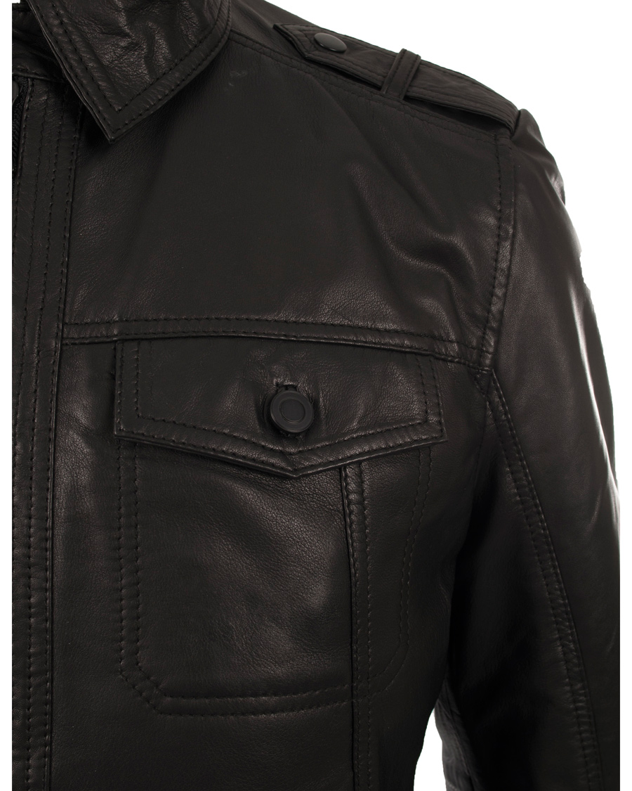 Herr | Jackor | J.Lindeberg | Trey Leather Jacket Black