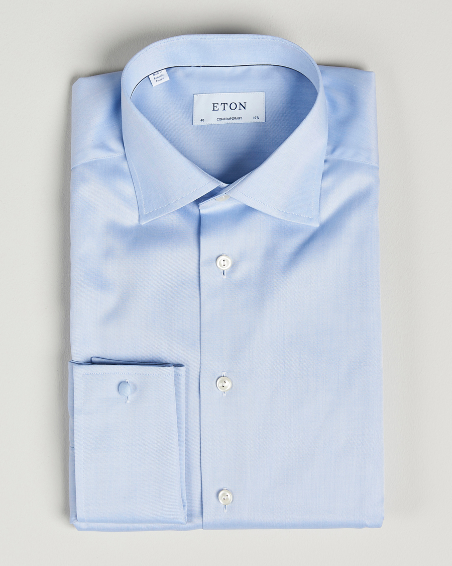 Herr | Skjortor | Eton | Contemporary Fit Shirt Double Cuff Blue