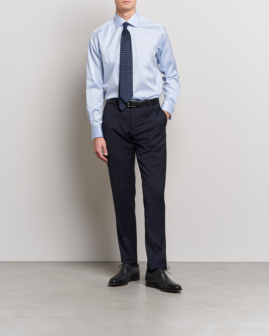 Herr | Businesskjortor | Eton | Contemporary Fit Shirt Double Cuff Blue