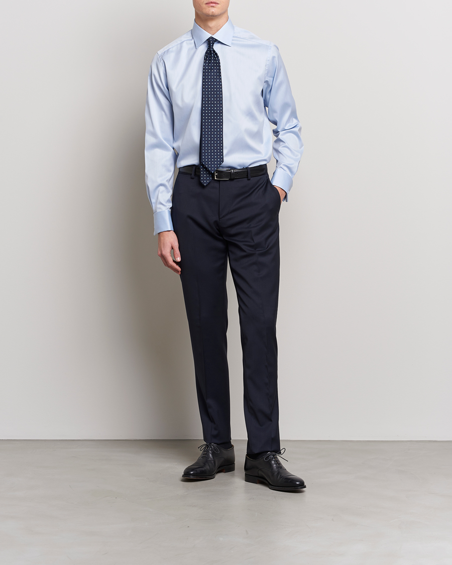 Herr | Formella | Eton | Contemporary Fit Shirt Double Cuff Blue