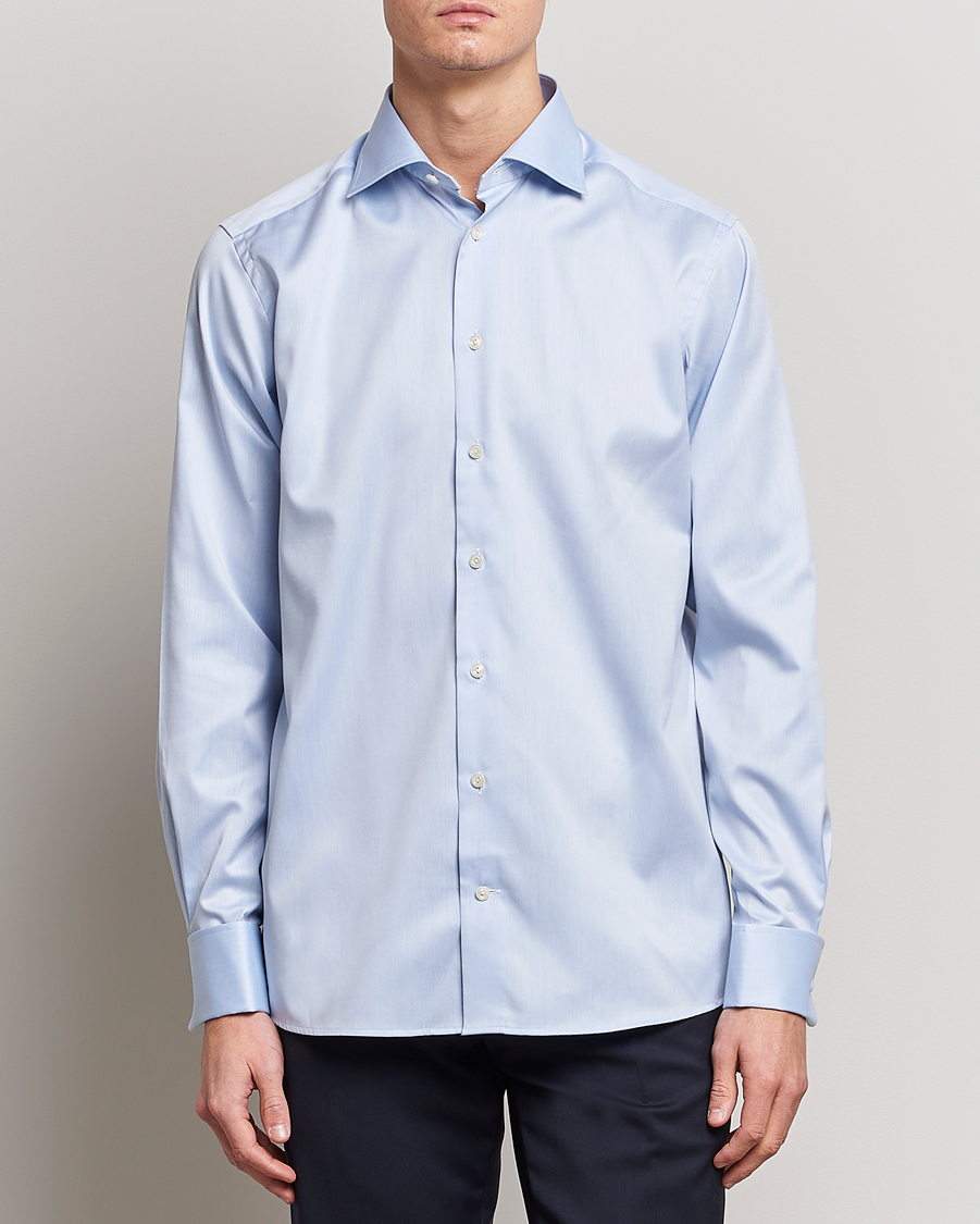Herr | Businesskjortor | Eton | Contemporary Fit Shirt Double Cuff Blue