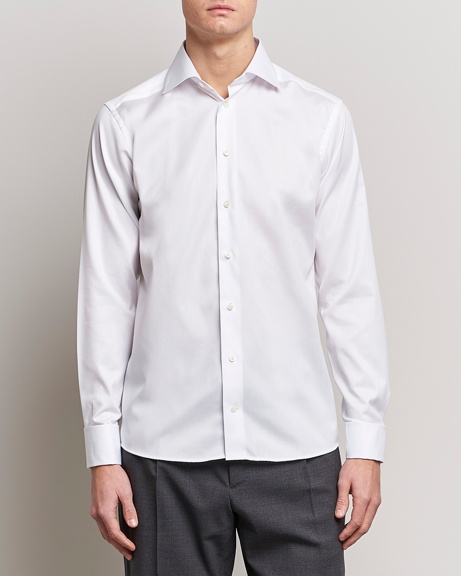 Herr | Mörk kostym | Eton | Slim Fit Shirt Double Cuff White