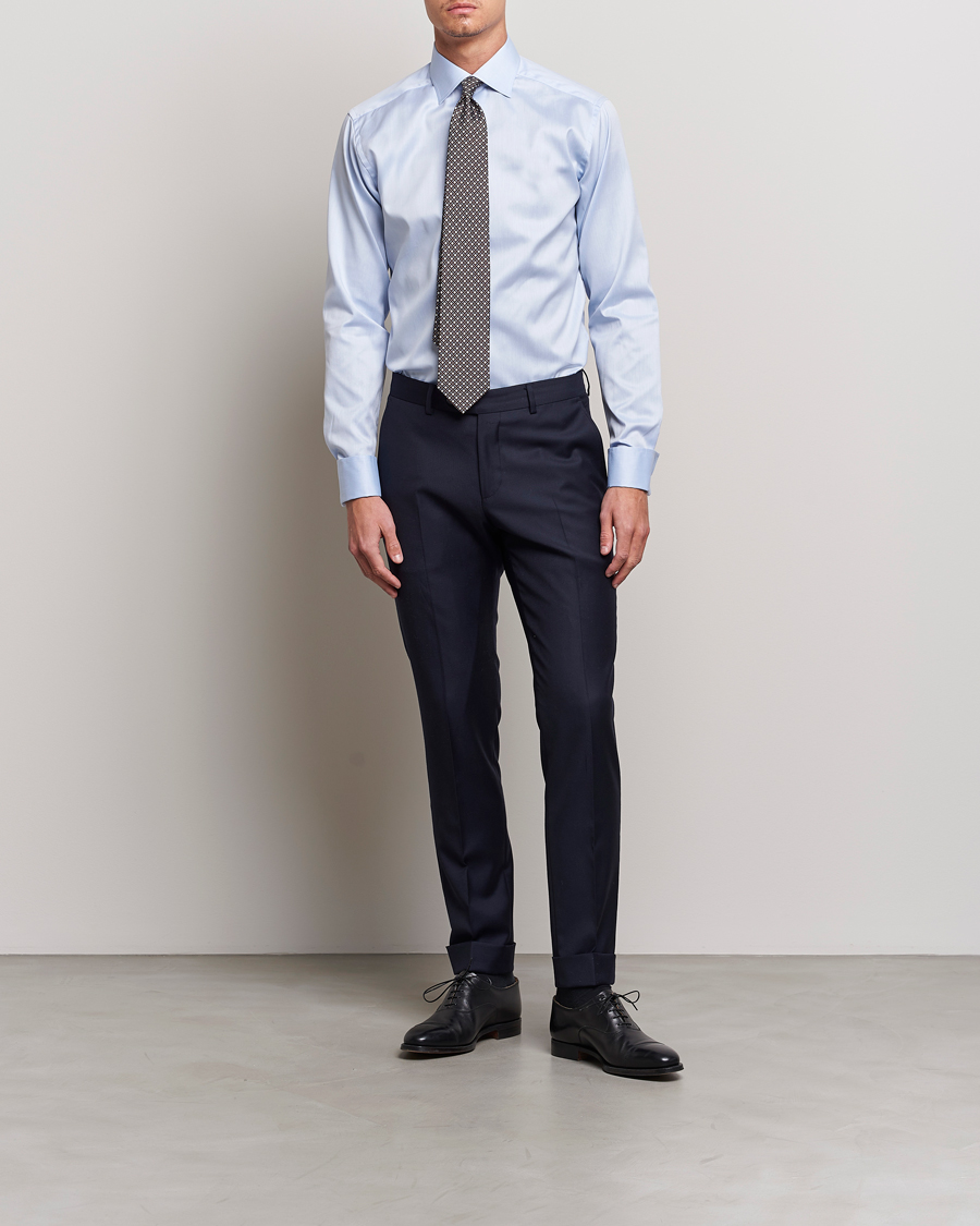 Herr | Businesskjortor | Eton | Slim Fit Shirt Double Cuff Blue