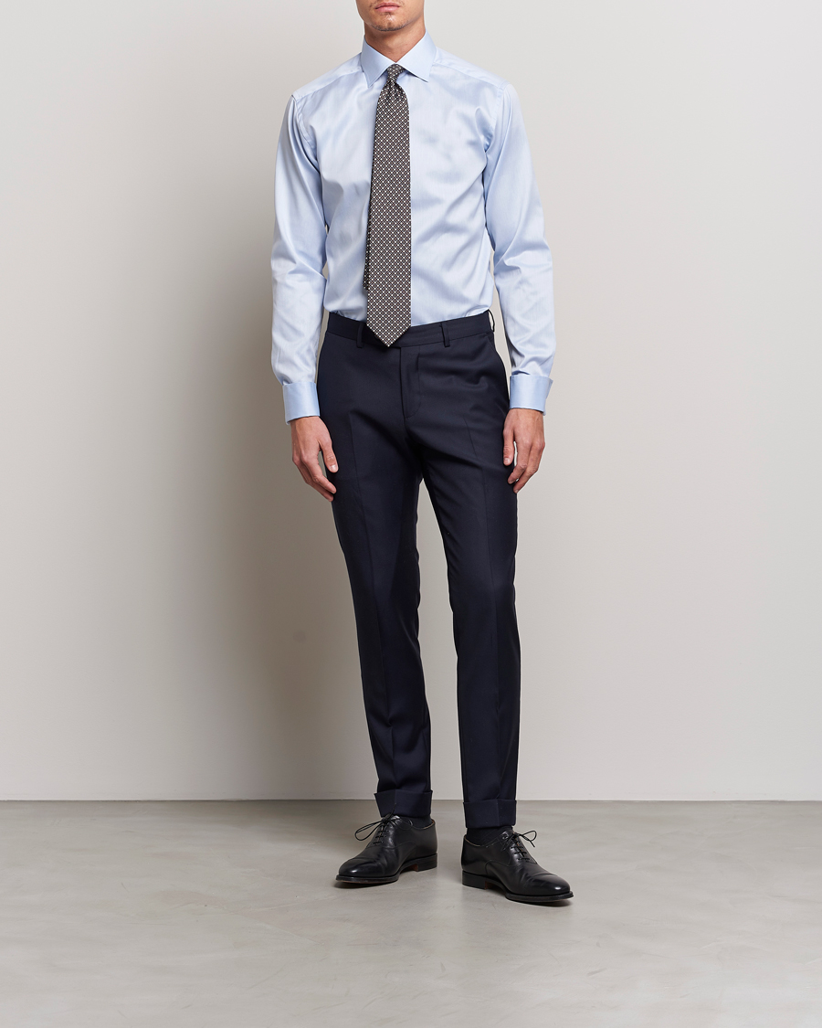 Herr | Business & Beyond | Eton | Slim Fit Shirt Double Cuff Blue