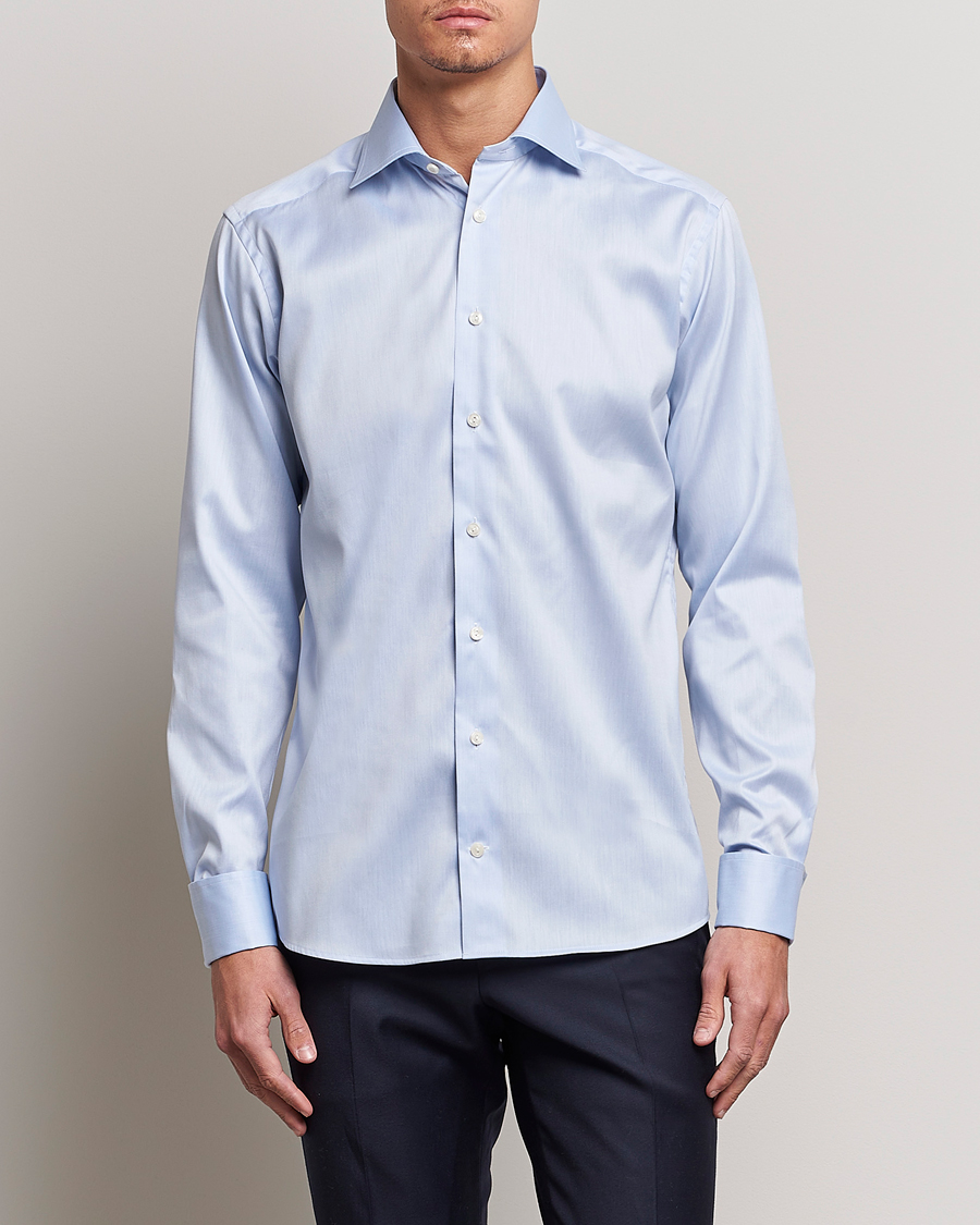 Herr | Businesskjortor | Eton | Slim Fit Shirt Double Cuff Blue