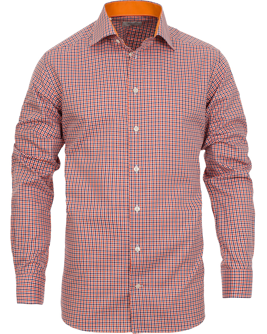 Herr | Skjortor | Eton | Slim Fit Shirt Red Ribbon Check Orange Multi