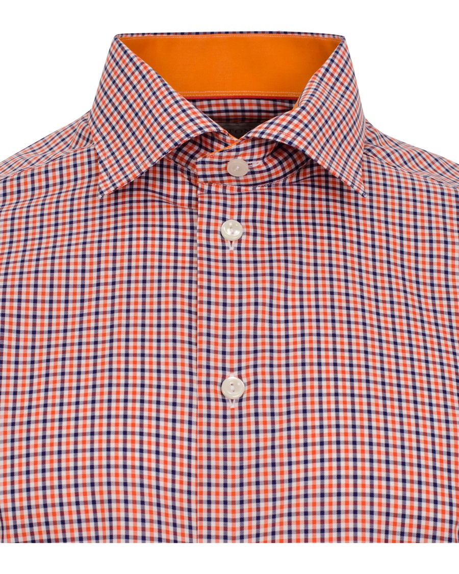Herr | Skjortor | Eton | Slim Fit Shirt Red Ribbon Check Orange Multi