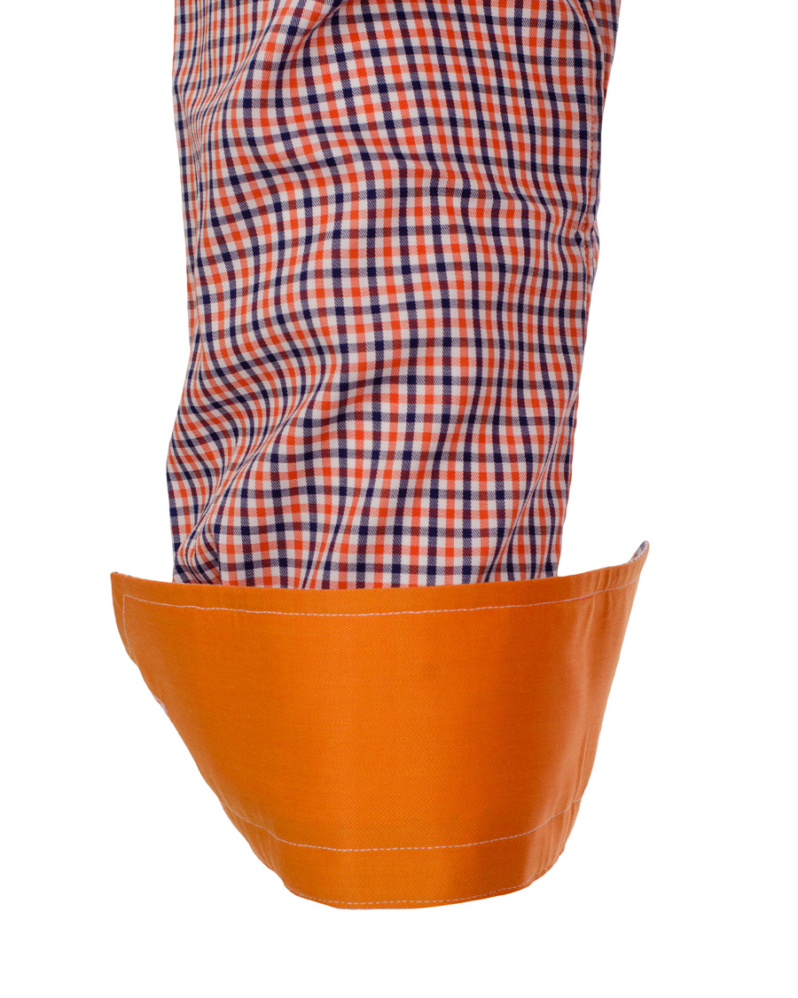 Herr | Skjortor | Eton | Slim Fit Shirt Red Ribbon Check Orange Multi