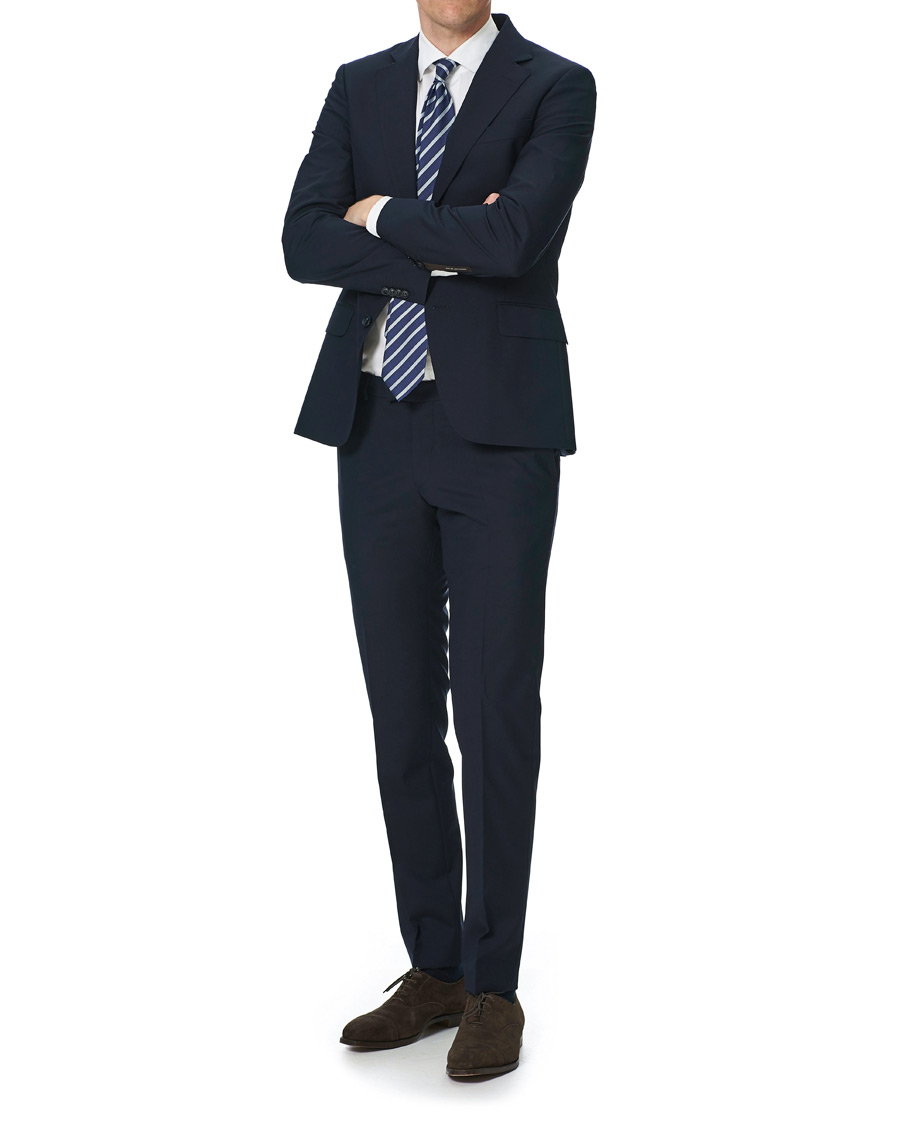 Herr | Byxor | Oscar Jacobson | Damien Trousers Super 120's Wool Navy