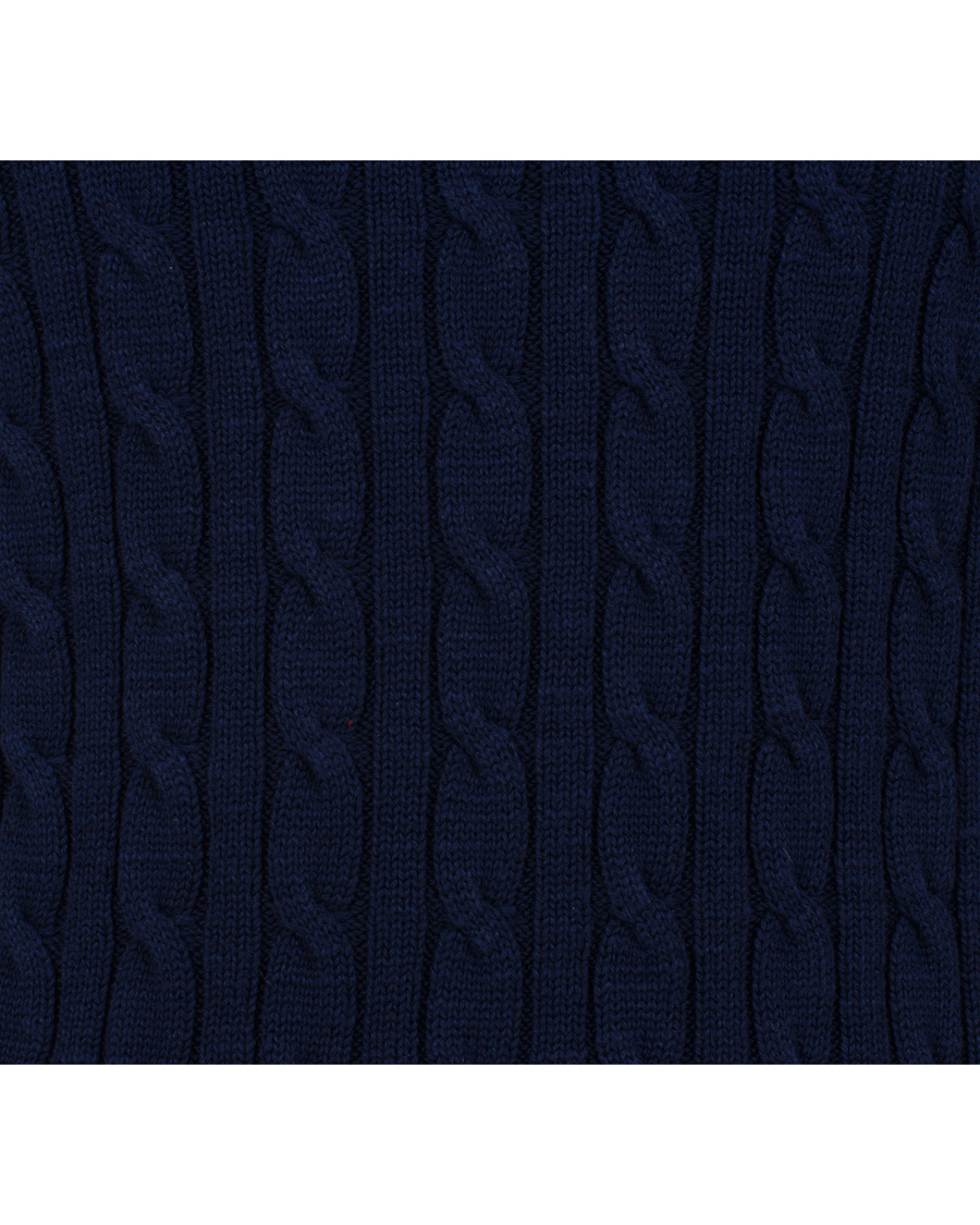 Herr | Tröjor | GANT | Natural Cable Cotton Crew Neck Dark Cobalt Blue