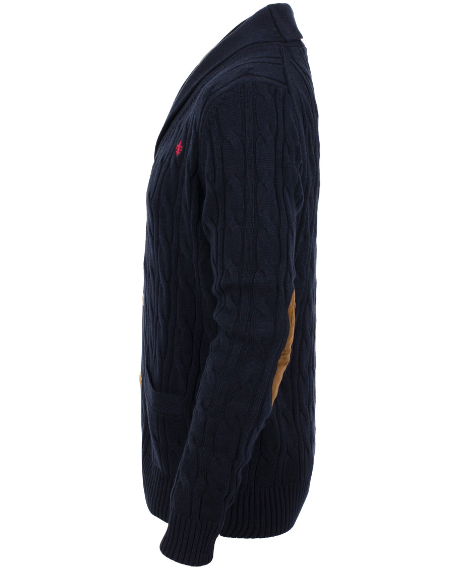 Herr | Tröjor | Morris | Dorset Cable Cardigan Old Blue