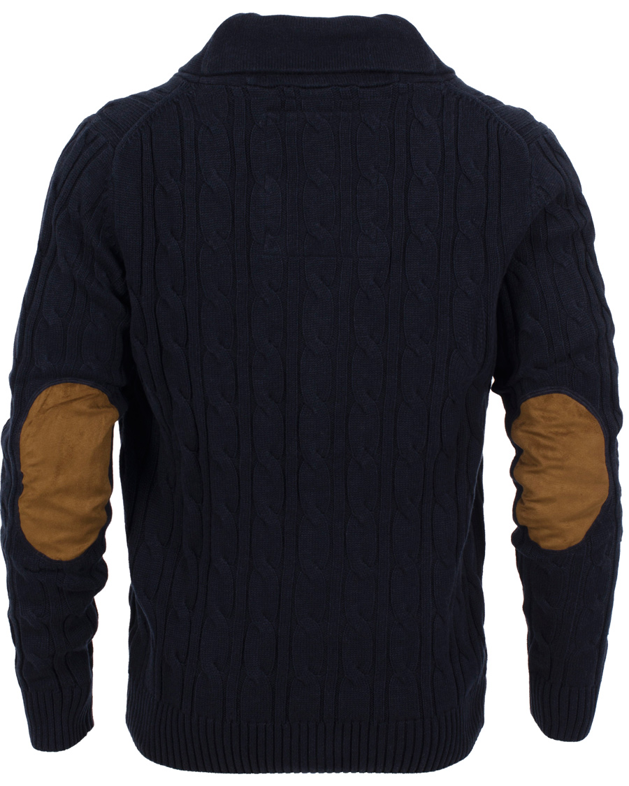 Herr | Tröjor | Morris | Dorset Cable Cardigan Old Blue