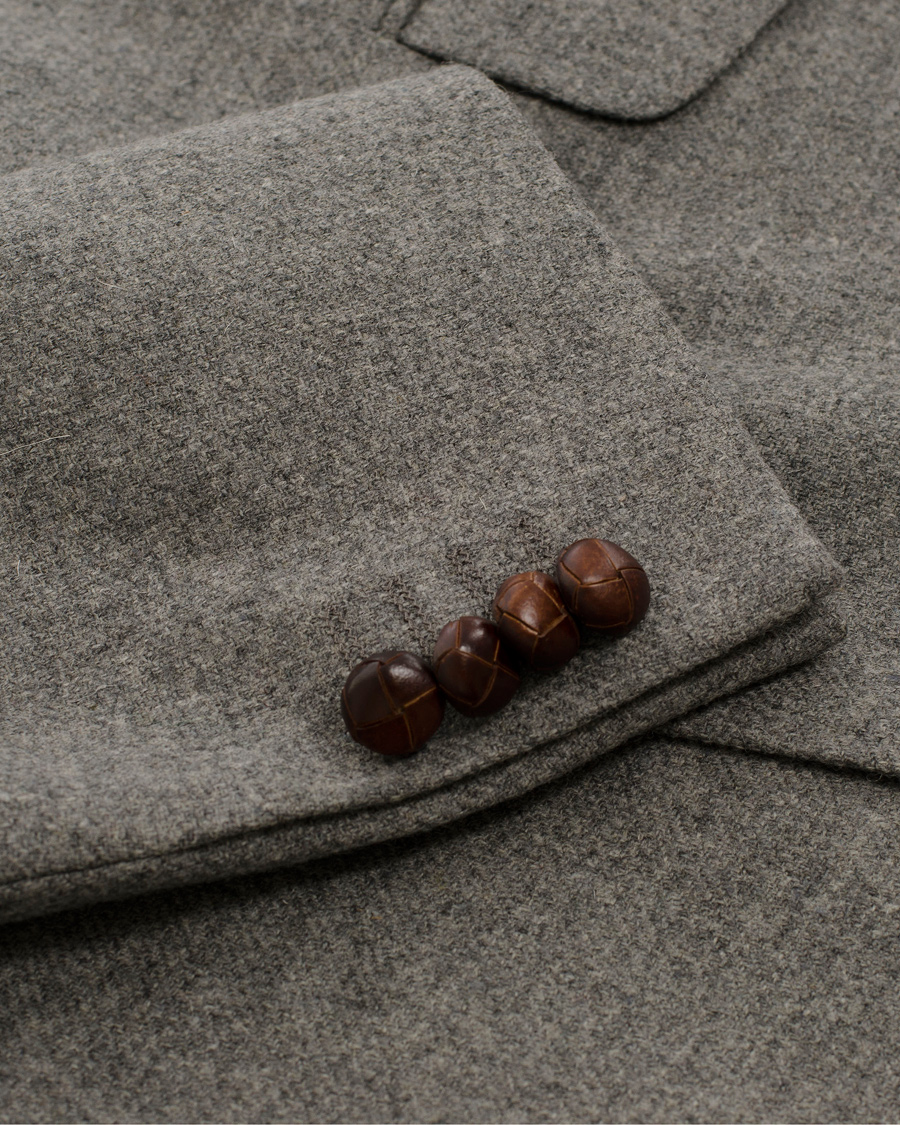 Herr | Kavajer | Morris | Brian Shetland Wool Diagonal Blazer Grey