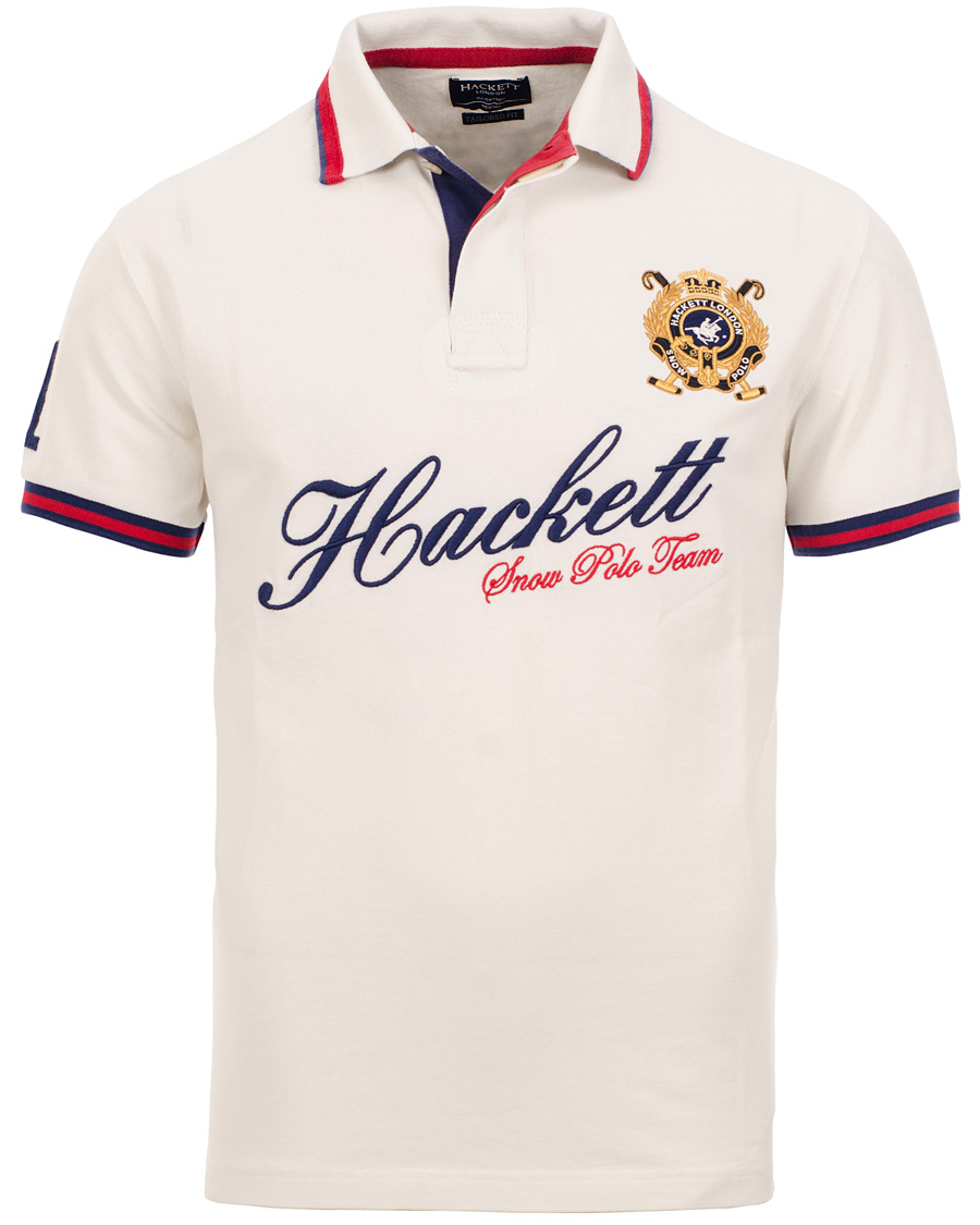 Herr | Pikéer | Hackett | Snow Number Piké Winter White