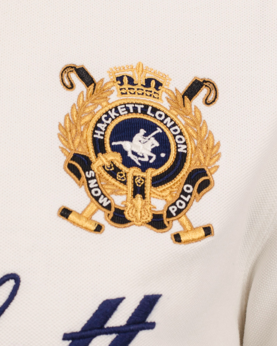 Herr | Pikéer | Hackett | Snow Number Piké Winter White