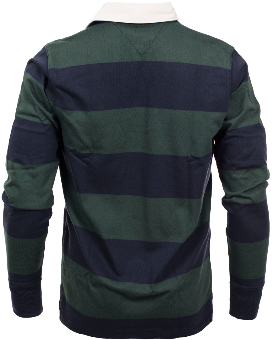 Herr | Tröjor | Tommy Hilfiger | Basic Rugby Block Stripe Vintage Fit Green