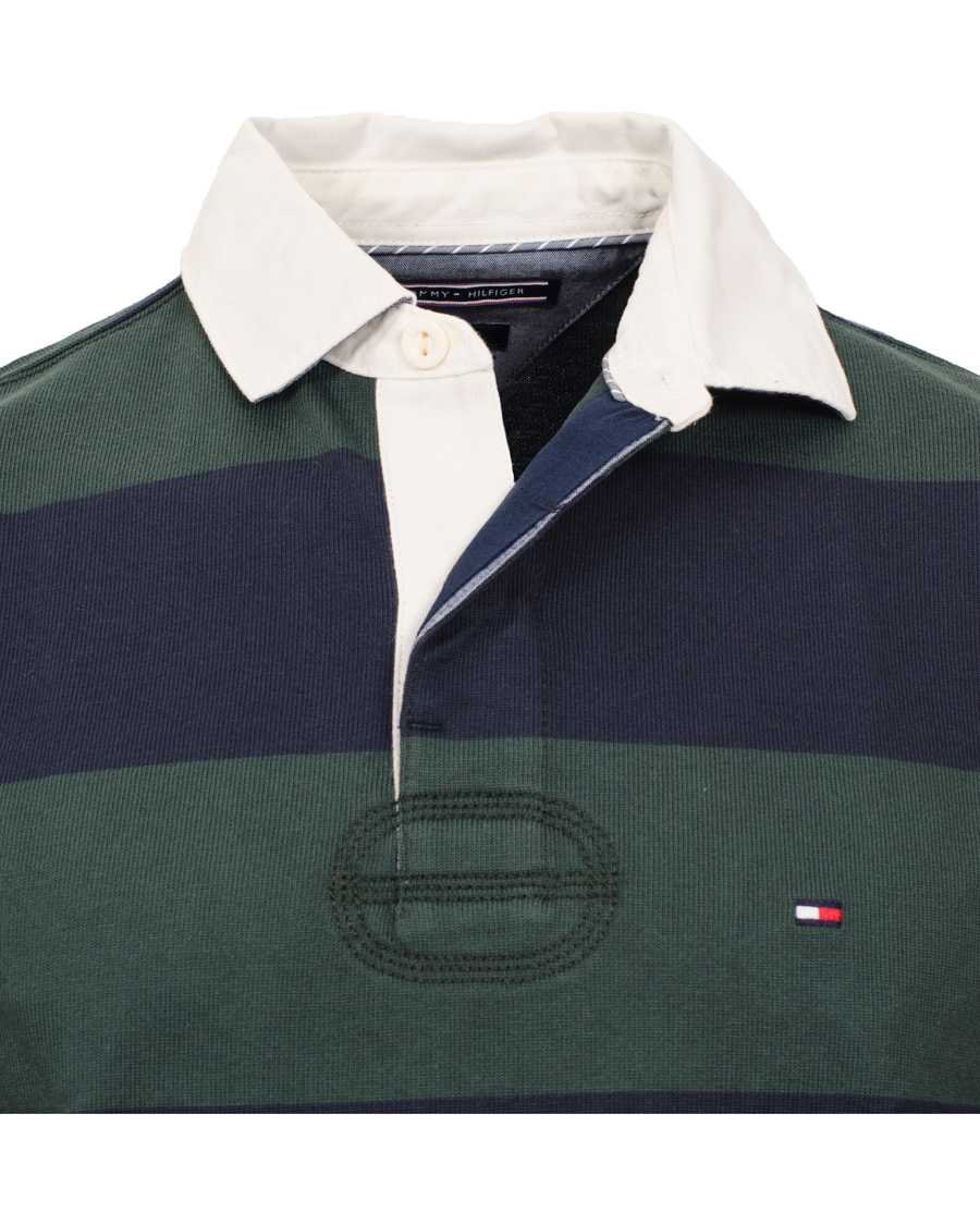 Herr | Tröjor | Tommy Hilfiger | Basic Rugby Block Stripe Vintage Fit Green