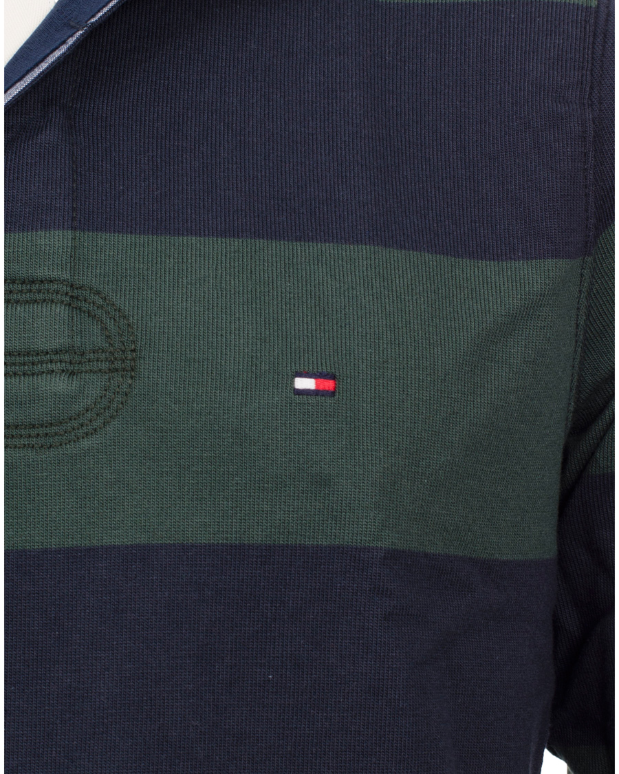 Herr | Tröjor | Tommy Hilfiger | Basic Rugby Block Stripe Vintage Fit Green