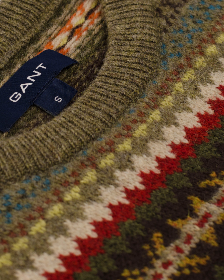 Herr | Tröjor | GANT | Lambswool Jaquard Crew Multicolor