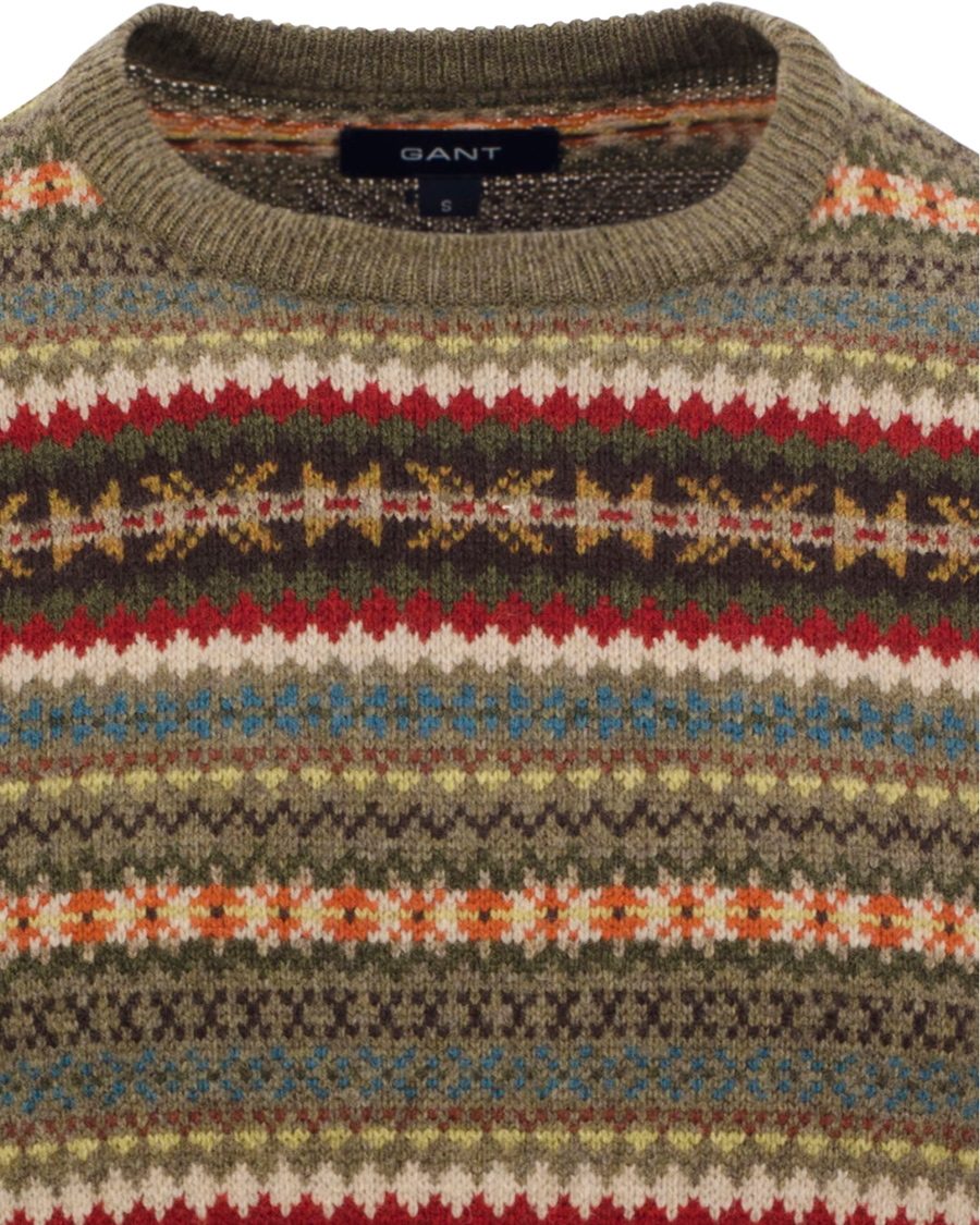 Herr | Tröjor | GANT | Lambswool Jaquard Crew Multicolor