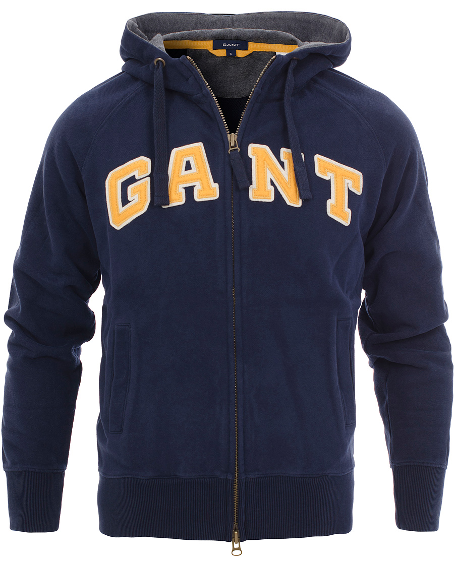 Herr | Tröjor | GANT | Full-Zip Hood Sweat Evening Blue