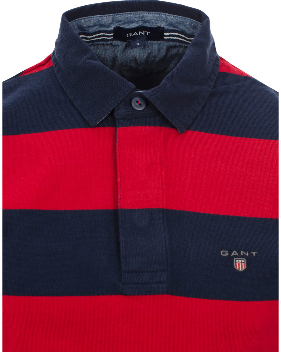 Herr | Tröjor | GANT | Barstripe Heavy Rugger Cranberry Red