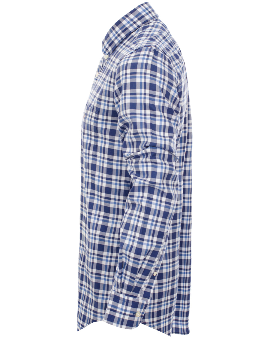 Herr | Skjortor | GANT | Classic Twill Check Regular Fit Shirt Bright Blue
