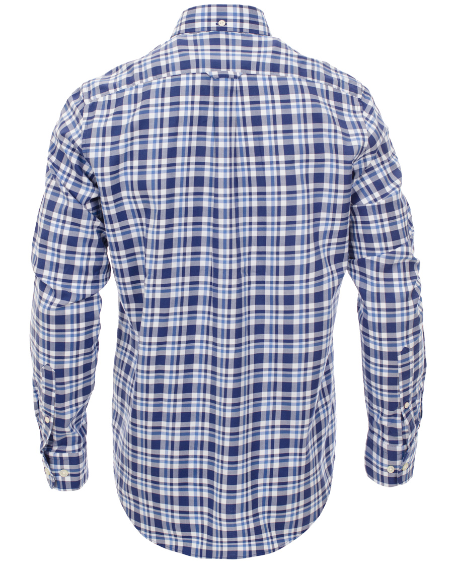 Herr | Skjortor | GANT | Classic Twill Check Regular Fit Shirt Bright Blue