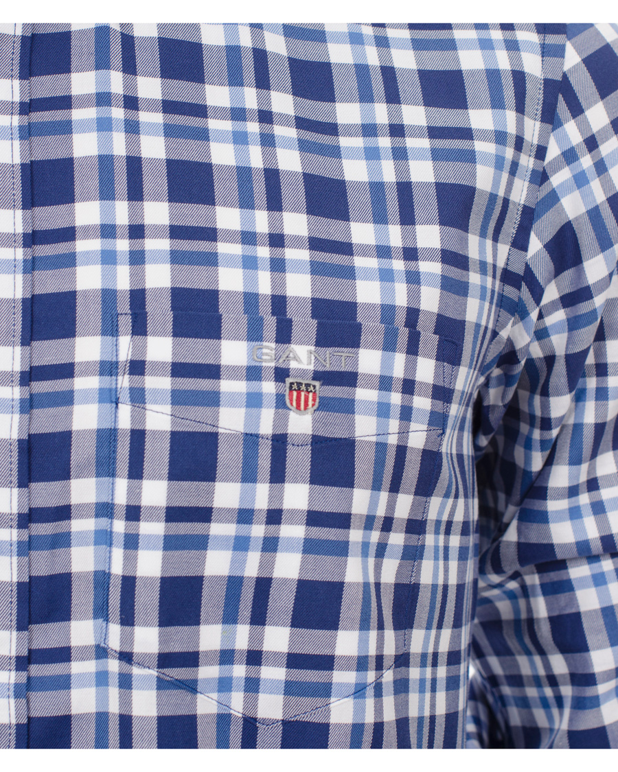 Herr | Skjortor | GANT | Classic Twill Check Regular Fit Shirt Bright Blue