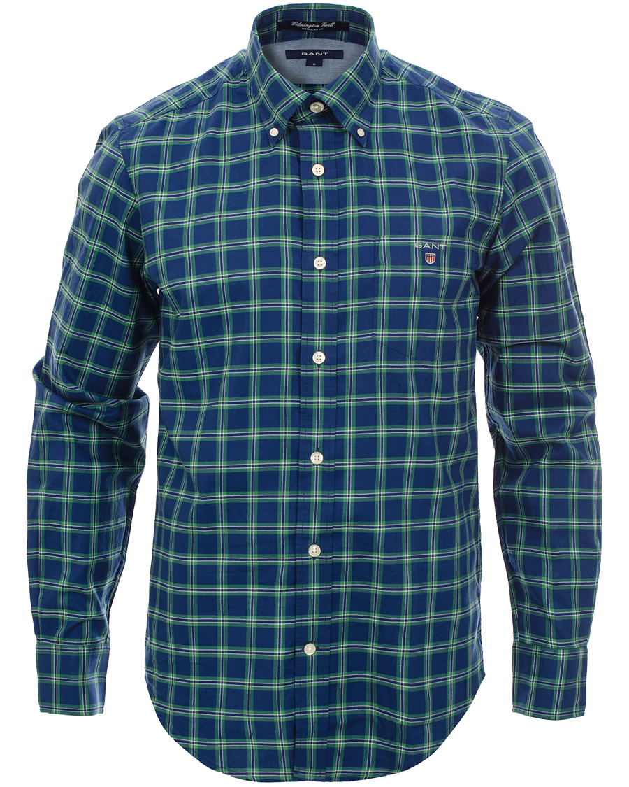 Herr | Skjortor | GANT | Wilmington Twill Check Regular Fit Shirt Bottle Green