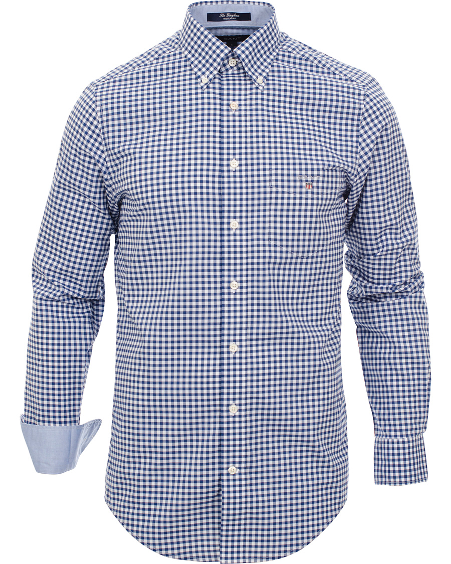 Herr | Skjortor | GANT | The Gingham Regular Fit Shirt Deep Cobalt Blue