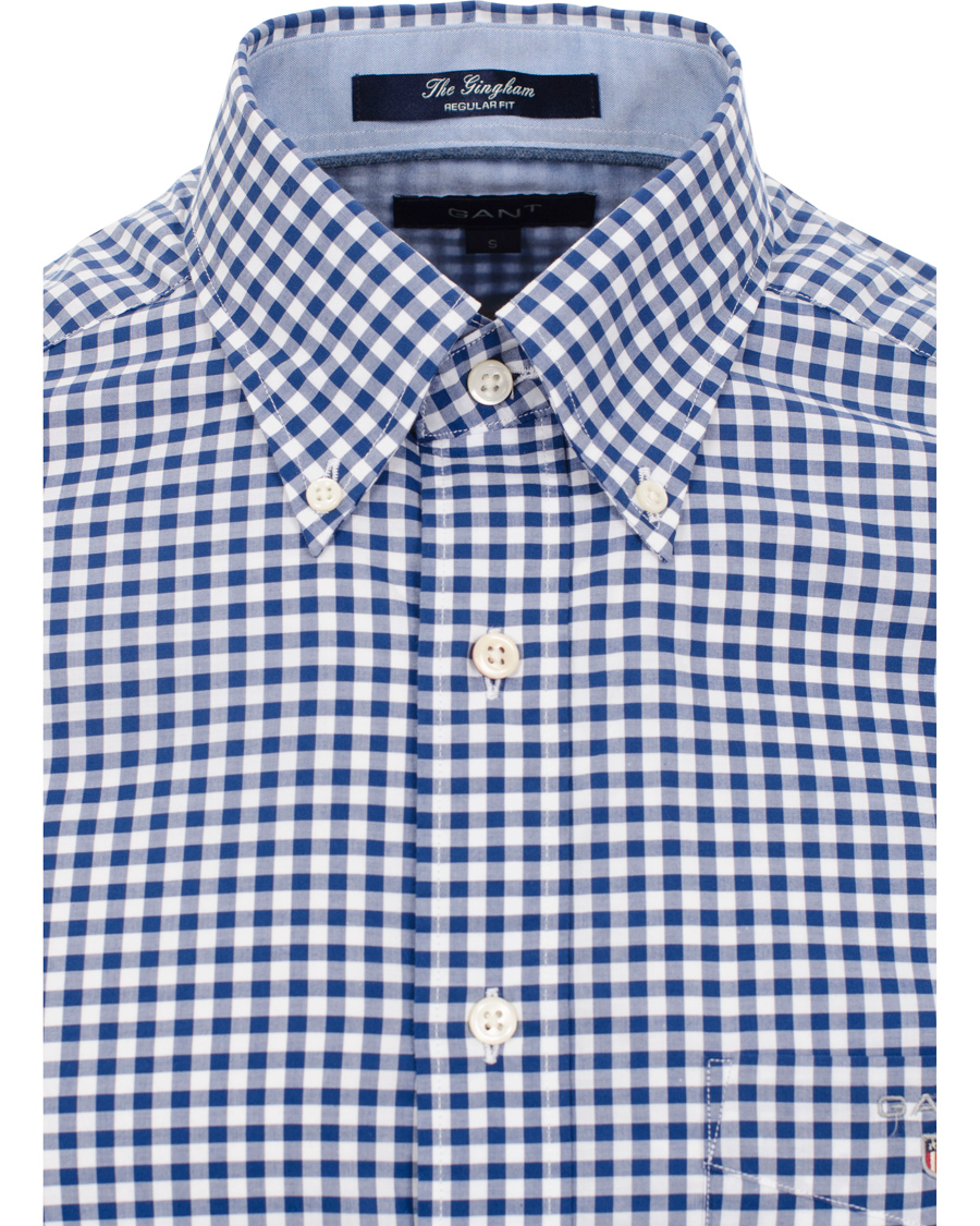 Herr | Skjortor | GANT | The Gingham Regular Fit Shirt Deep Cobalt Blue