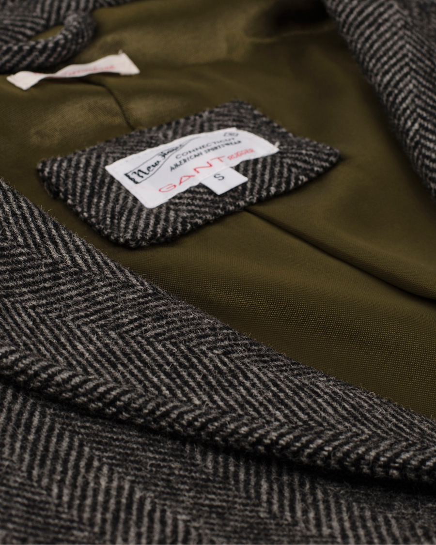 Herr | Jackor | GANT Rugger | The Herringbone Long Jacket Antracite Grey