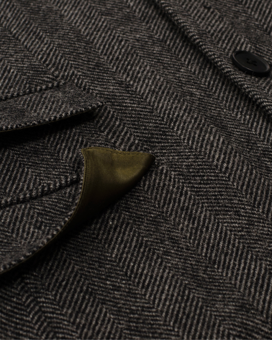 Herr | Jackor | GANT Rugger | The Herringbone Long Jacket Antracite Grey