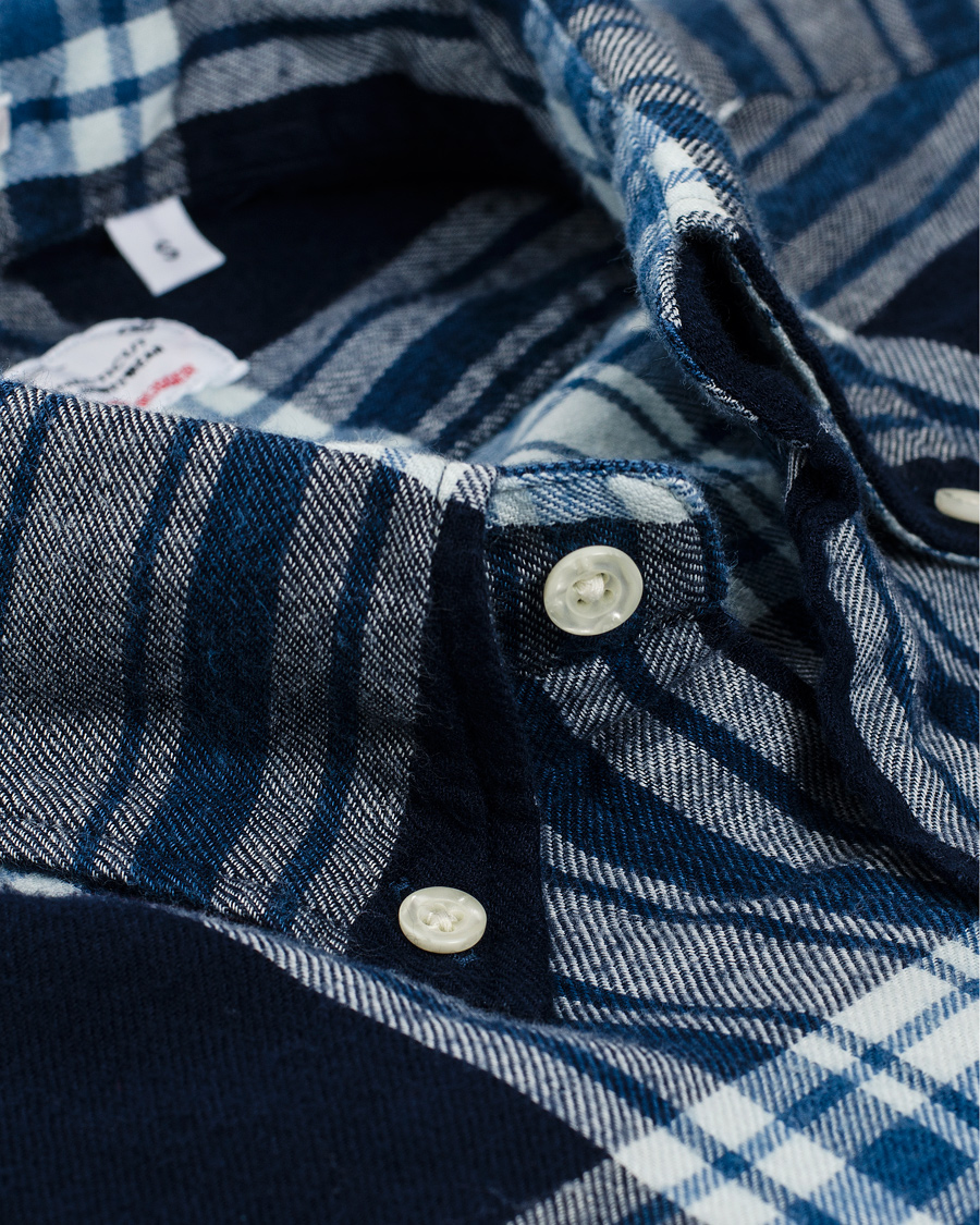 Herr | Skjortor | GANT Rugger | Windblown Flannel Easy Fit Button Down Shirt Thunder Blue