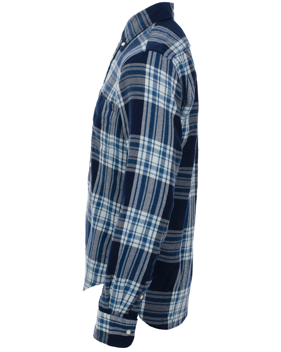 Herr | Skjortor | GANT Rugger | Windblown Flannel Easy Fit Button Down Shirt Thunder Blue